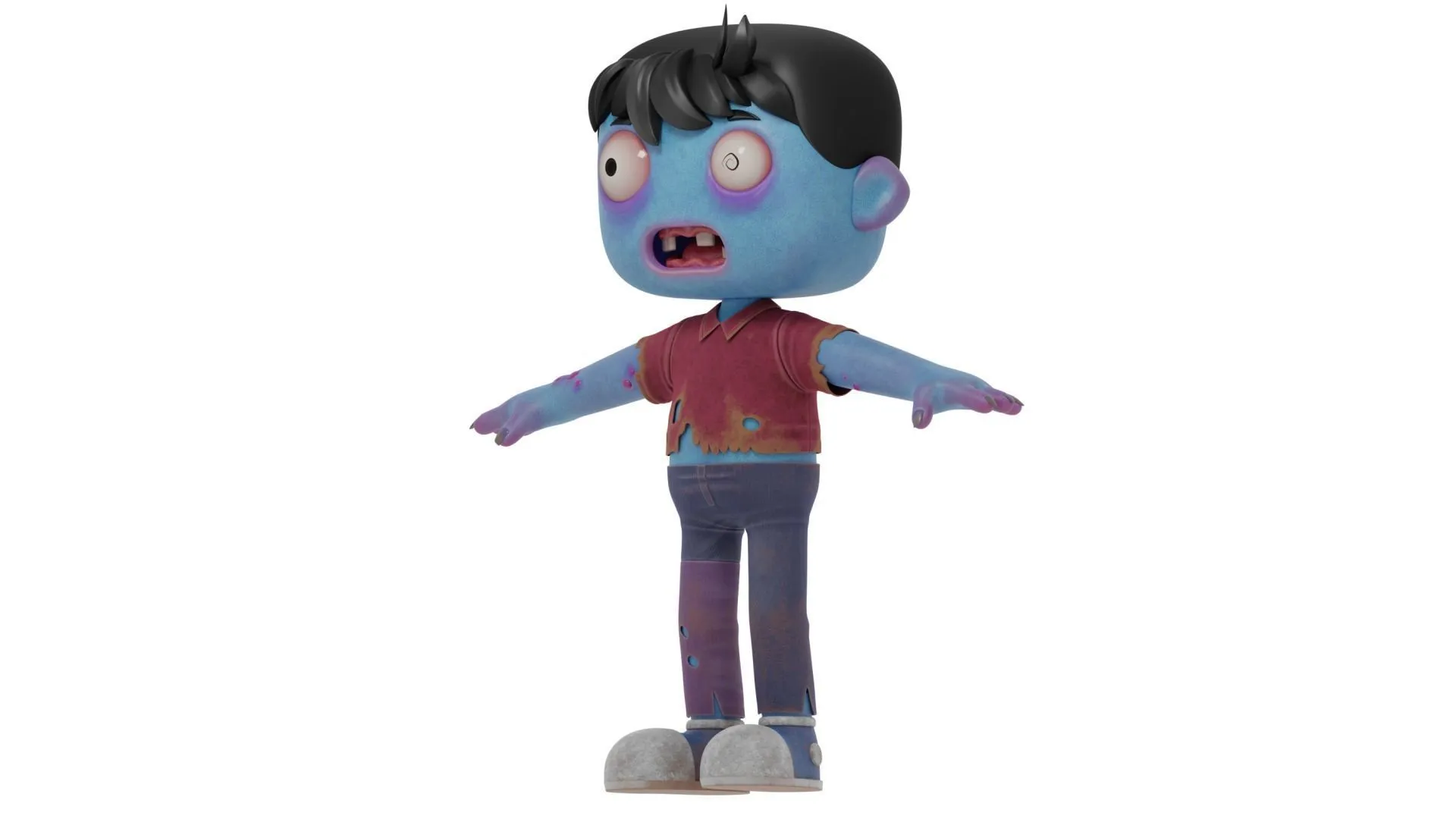 Cartoon Male Zombie 3D character showcase